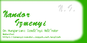 nandor izmenyi business card